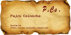 Pajzs Csinszka névjegykártya